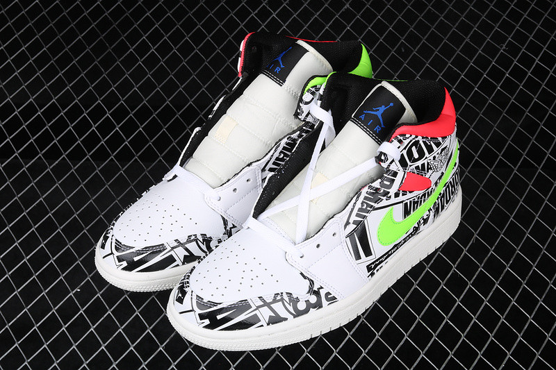 Nike Air Jordan 1 Mid Print Logos 554724-119