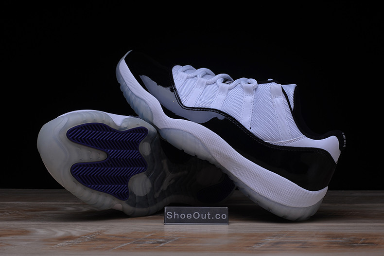 AIR JORDAN 11 RETRO LOW "CONCORD" BLACK/ WHITE  mens 528895-153