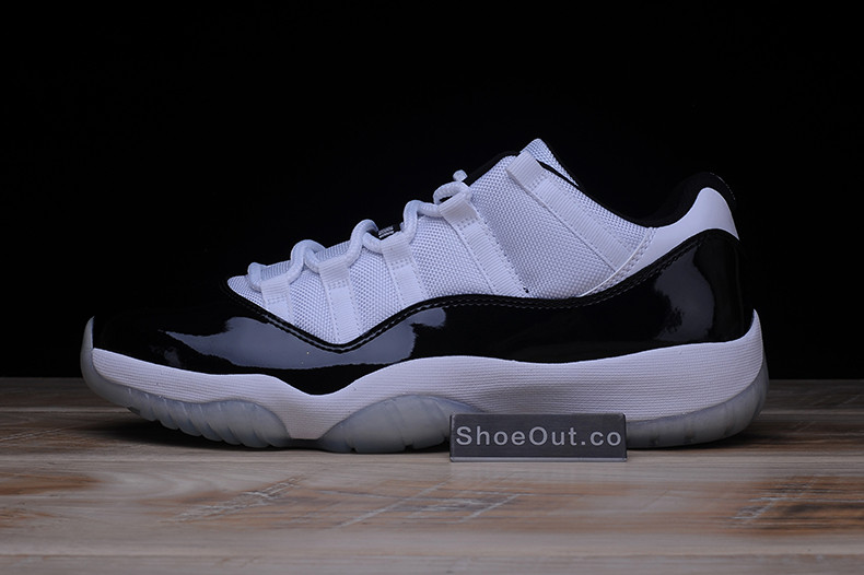 AIR JORDAN 11 RETRO LOW "CONCORD" BLACK/ WHITE  mens 528895-153