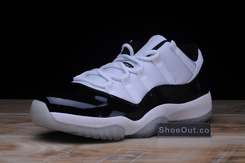 AIR JORDAN 11 RETRO LOW "CONCORD" BLACK/ WHITE  mens 528895-153