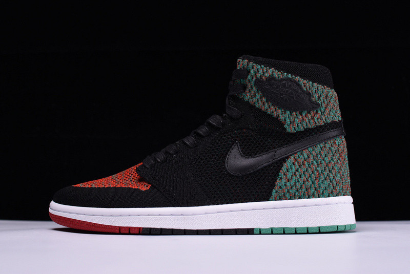 AIR JORDAN 1 RETRO HIGH FLYKNIT “BHM” Black/Lucid Green mens AA2426-026