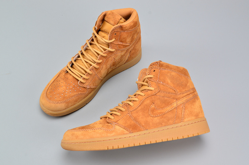 Air Jordan 1 Retro High OG “Wheat”  Golden Harvest/Elemental Gold mens 555088-710