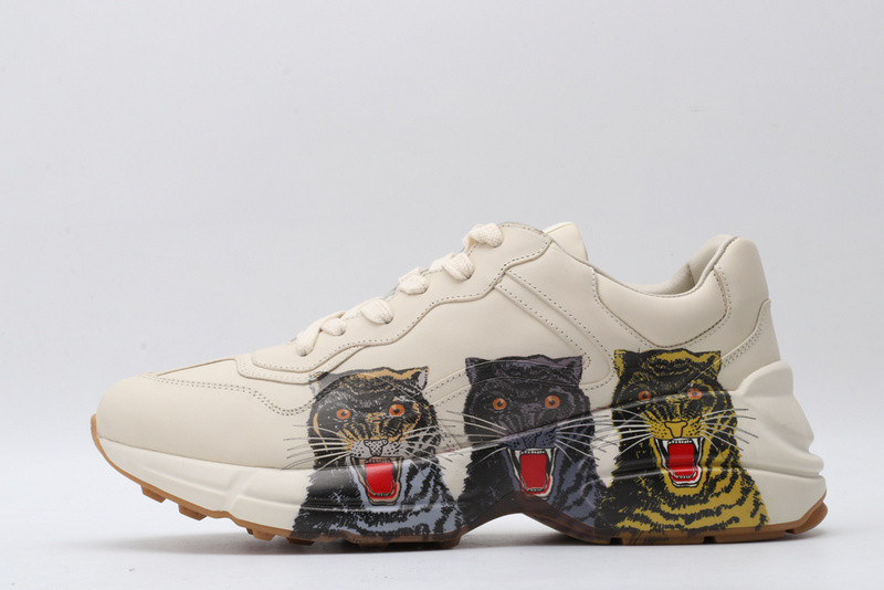 GC Rhyton Leather Sneaker With Tigers 576050 DRW00 9014