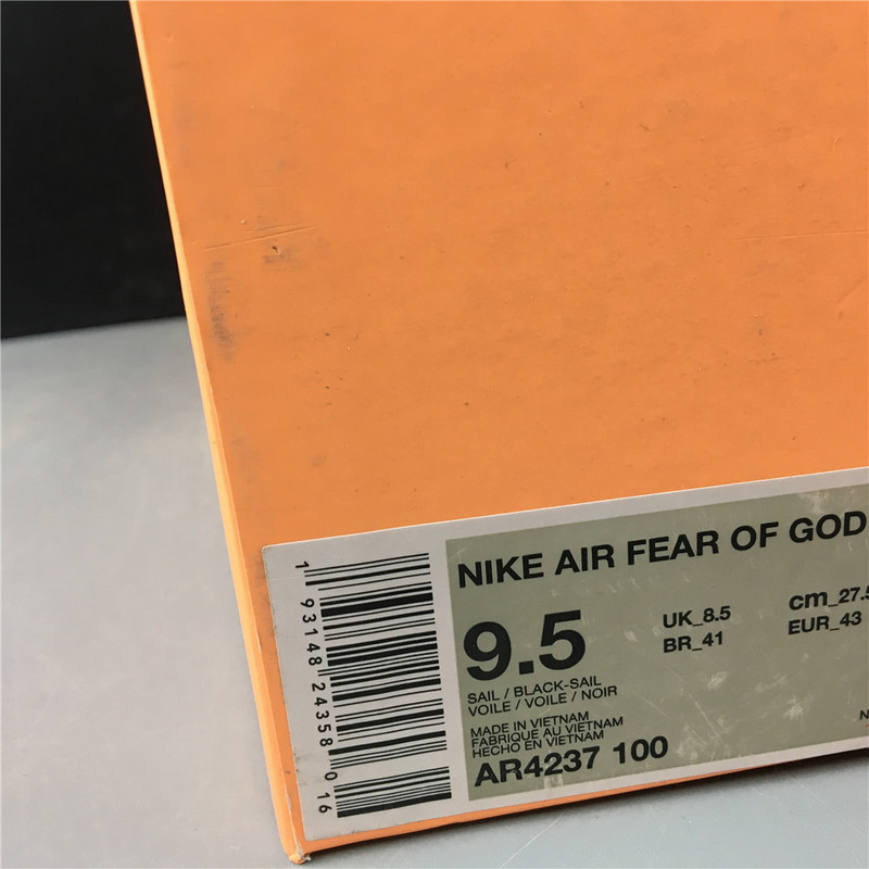 Nike Air Fear Of God 1 Sail Black AR4237-100