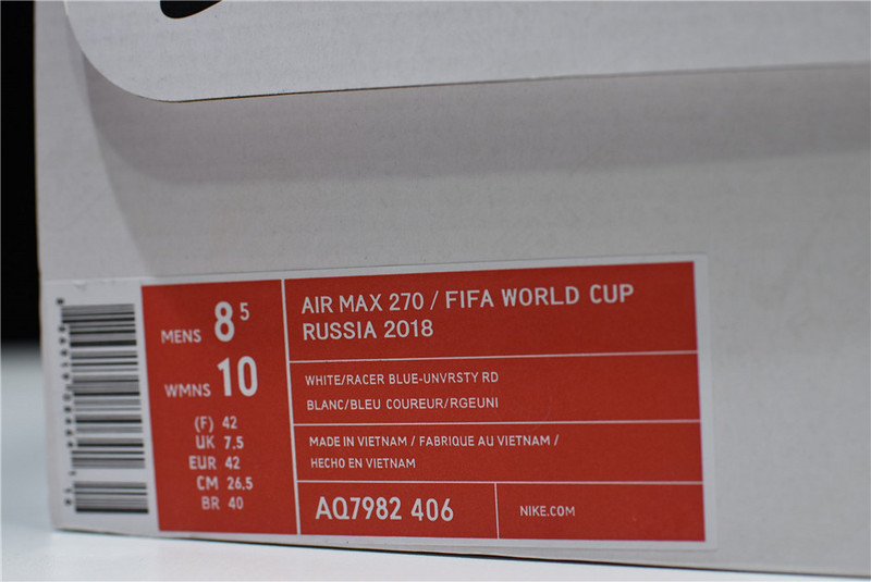 Nike Air Max 270 Overseas Edition "World Cup"  AQ7982-406