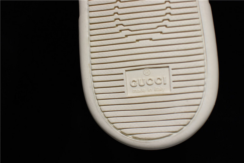 GC Leather SLIDE SANDAL WHITE WITH GG LOGO WOMENS 1K969E 3F7U F0090