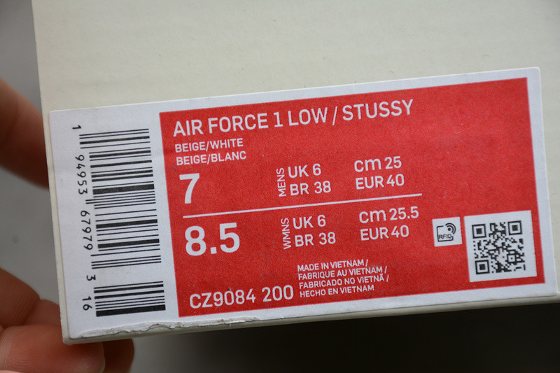 Stussy x Nike Air Force 1 Low Fossil Stone CZ9084-200