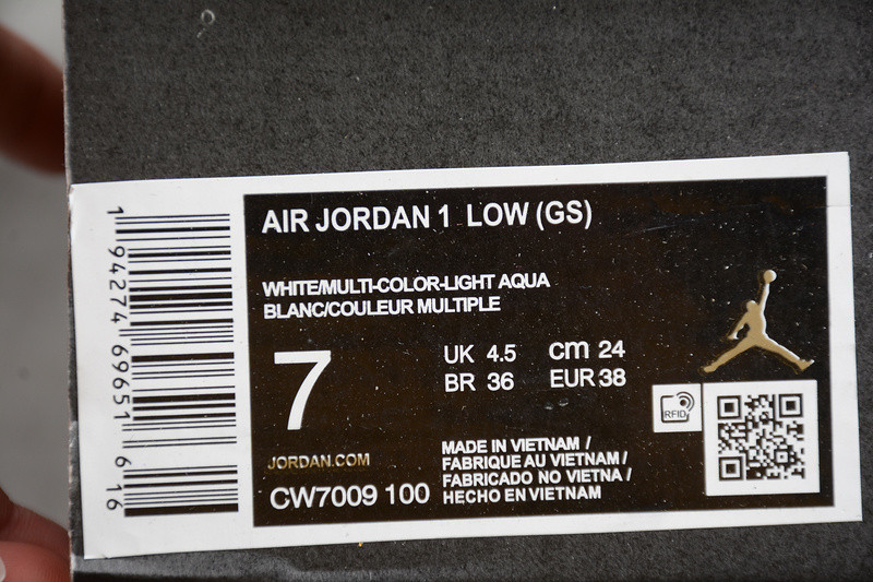 Air Jordan 1 Low White Multi-Color S CW7009-100