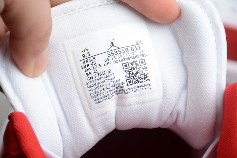 Air Jordan 1 Low  Gym Red White 553558-611