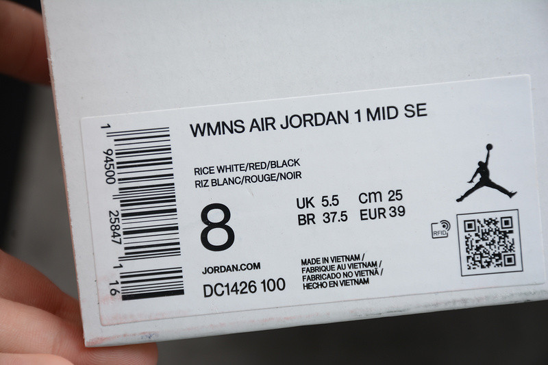 Air Jordan 1 Mid Sail Red Black Blue DC1426-100