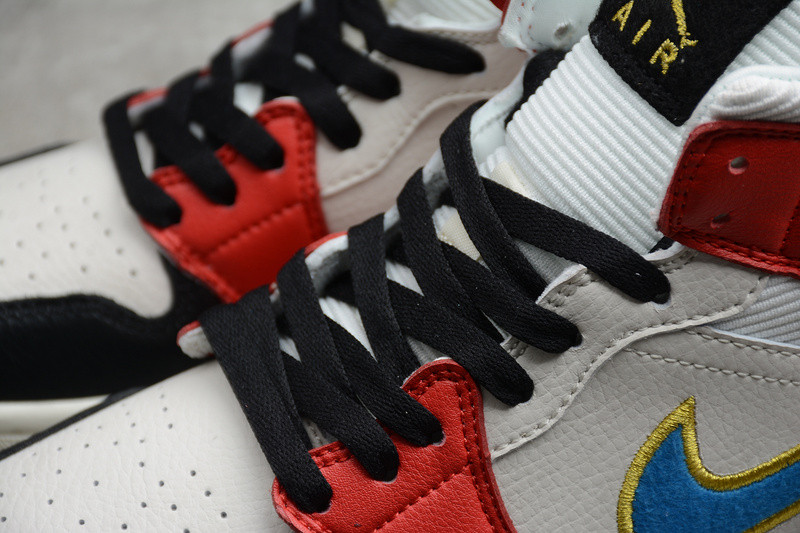 Air Jordan 1 Mid Sail Red Black Blue DC1426-100